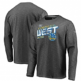 Golden State Warriors Fanatics Branded 2018 Western Conference Champions Locker Room Long Sleeve T-Shirt Heather Charcoal,baseball caps,new era cap wholesale,wholesale hats